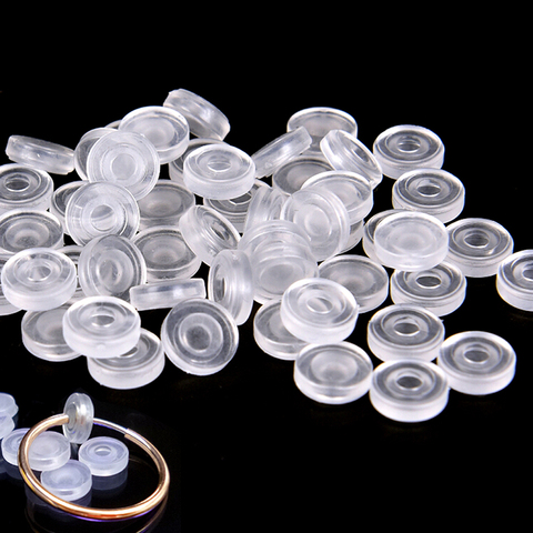 50 unids/lote de almohadillas transparentes de silicona antidolor para pendientes, almohadillas para oreja, accesorios de joyería DIY ► Foto 1/5