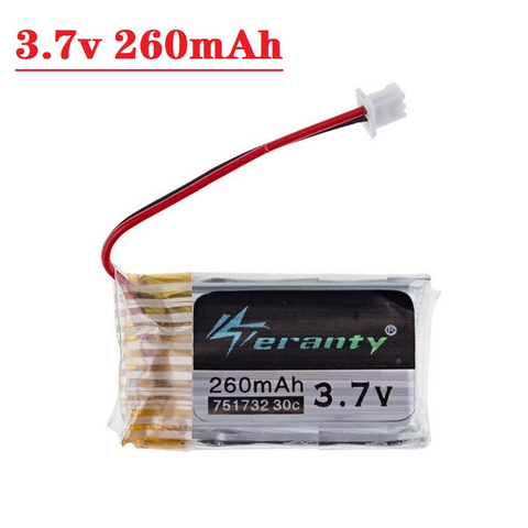 Actualización de 3,7 V 260mah 701732 H20 S8 M67 U839 RC helicóptero Quadcopter piezas de repuesto 3,7 V LiPo batería para H20 Drones de juguetes baterías ► Foto 1/2