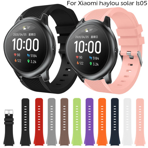 Deporte correa de silicona blanda de muñeca banda de Xiaomi haylou solar ls05 reemplazo inteligente reloj Correa 22MM pulsera de reloj de nuevo ► Foto 1/6