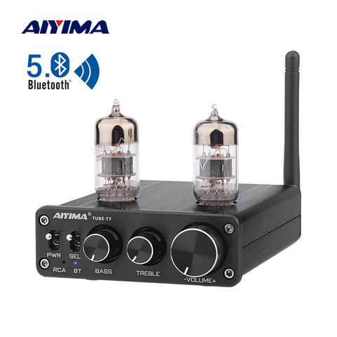 AIYIMA-tubo de vacío 6N3, preamplificador de amplificador Bluetooth 5,0, amplificador de preamplificador con ajuste de graves agudos para cine en casa ► Foto 1/6