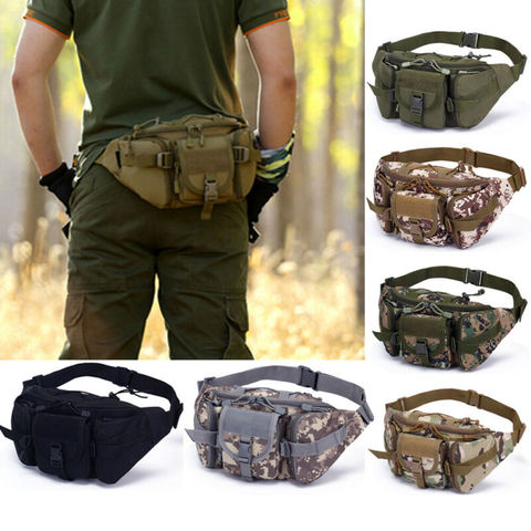 Riñonera táctica para hombre, bolsa militar acampada, senderismo, escalar, riñonera ► Foto 1/6