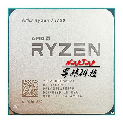 AMD Ryzen 7 1700 R7 1700 de 3,0 GHz de ocho núcleos 16-Hilo de procesador de CPU 65W YD1700BBM88AE hembra AM4 ► Foto 1/1