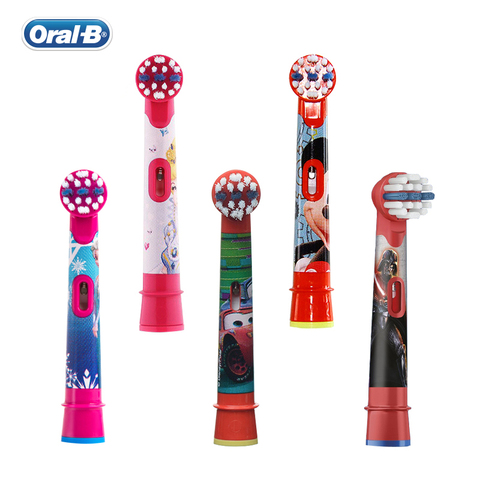 Oral B cabezas de cepillo de dientes de los niños de dibujos animados suave cerdas ronda cabezales de cepillo de dientes eléctrico de Cuidado Oral para niños de 4 unids/pack ► Foto 1/6