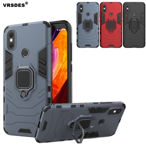 Funda de anillo armadura a prueba de golpes para Xiaomi Mi 8 SE 6X A2 5X A1 Mi Max 3, Xiaomi Redmi 6 Pro Note 5, soporte de dedo para teléfono magnético ► Foto 1/6