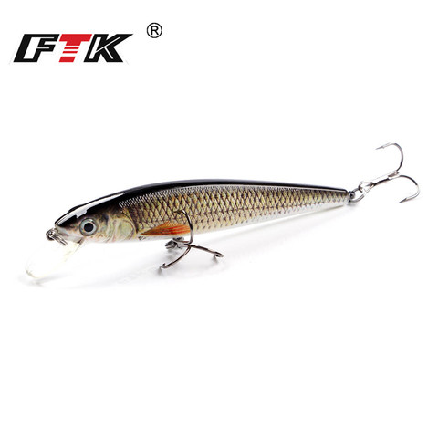 FTK 11,8g Wobblers Minnow, señuelo de pesca, 10cm, ojos 3D para lubina, señuelo flotante Swimbait duro, señuelo de pesca, cebos crankbait ► Foto 1/6