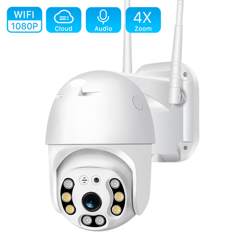 Cámara IP PTZ de 2MP con Wifi para exteriores, videocámara IP HD 1080P con Zoom 4X, Audio bidireccional, Wifi, seguimiento automático, visión nocturna IR a Color, CCTV ► Foto 1/6