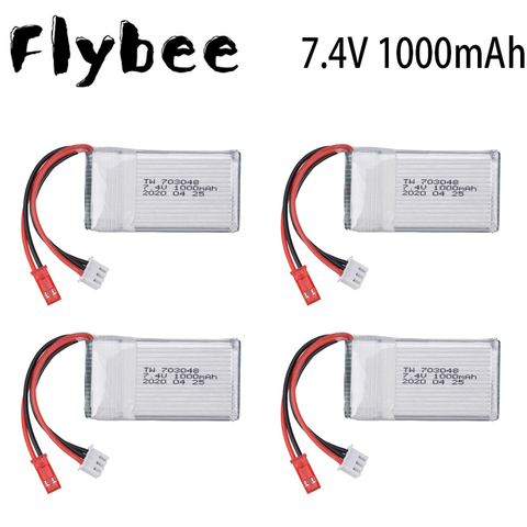 Batería Lipo de 7,4 V y 1000mah para juguetes de Control remoto, para MJXRC X600, actualización de 7,4 V, 1000mah, 25c, 703048, piezas de Batería 2S ► Foto 1/6