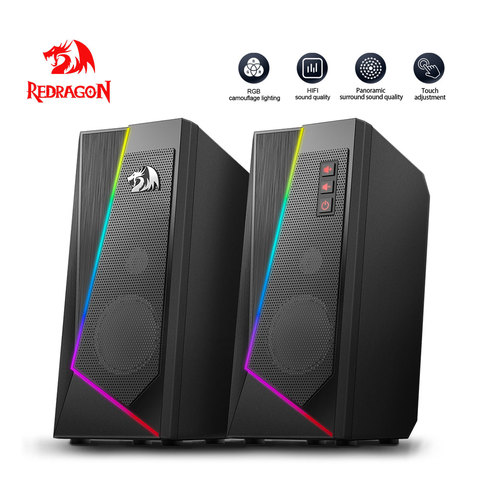 Redragon-Barra de sonido para videojuegos, altavoces estéreo surround de música RGB, GS520, aux, 3,5mm, para ordenador, 2,0 PC, notebook, TV ► Foto 1/6