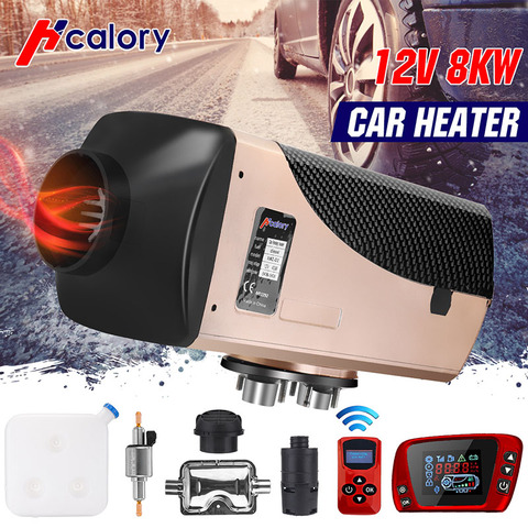 HCalory calentador de coche 12V 8KW para Webasto calentador diesel Monitor LCD rojo + Silenciador para RV coche camión Motor casa barco casa rodante ► Foto 1/6