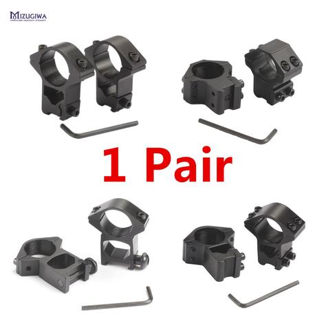 Anillos de montaje para MIZUGIWA Scope, 25,4mm/11mm Weaver 30mm/20mm, riel Picatinny para óptica Sight Pistol, accesorios para Airsoft, 1 par ► Foto 1/6