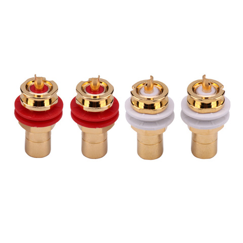 Sindax CMC chapado en oro conector RCA conectores hembra conector RCA macho CMC-816-U para reproductor de CD bricolaje Set de 4 piezas RCA Jack ► Foto 1/6