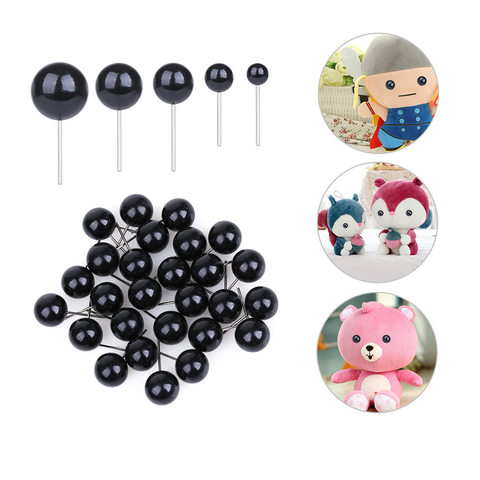 100 unids/set ojos de vidrio/4/5/8/10mm aguja fieltro ositos de peluche, muñecas animales negro ojos para DIY hecho a mano accesorios para muñeca de juguete ► Foto 1/6