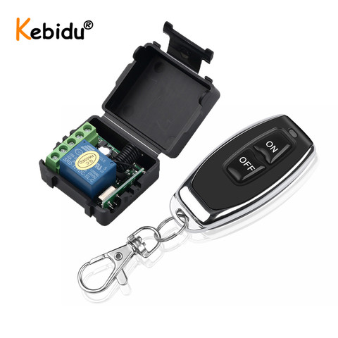 Kebidu-transmisor de Control remoto RF, 433Mhz, interruptor de Control remoto inalámbrico, CC de 12V, 1 canal, módulo receptor por relé ► Foto 1/6