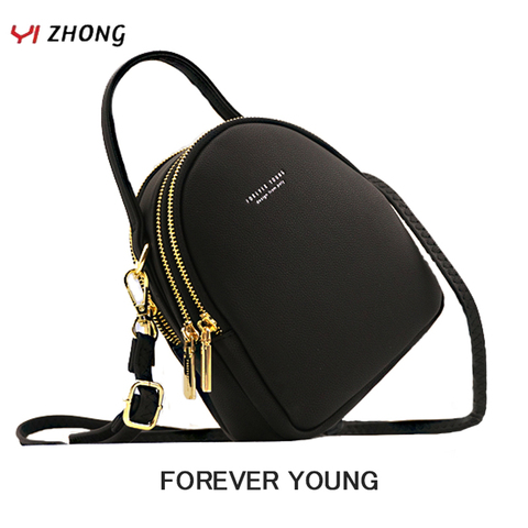 YIZHONG-Mini Mochila De Cuero multifunción para mujer, bolso de hombro de lujo, Mochila escolar pequeña ► Foto 1/6