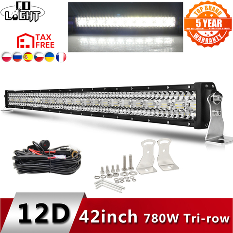 CO LIGHT 12D barra Led de alta potencia de 3 filas fuera de carretera 12V 390W 585W 780W 936W 975W haz combinado 4x4 Barra de luz de trabajo para camiones ATV SUV barco ► Foto 1/6