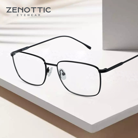 ZENOTTIC-monturas de gafas cuadradas de titanio puro para hombre, gafas de lectura graduadas ópticas ultralivianas, lentes transparentes, gafas masculinas ► Foto 1/6