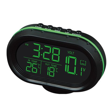 Reloj de temperatura multifunción para coche, voltímetro, termómetro, reloj electrónico, luz nocturna, suministros, 2 colores ► Foto 1/6