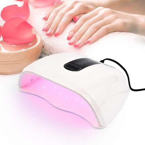 Secador de uñas de luz roja de secado rápido, lámpara LED de 96W con 48 luces LED de secado rápido, lámpara grande de remolque, secador de esmalte de Gel, temporizador, herramientas de arte de uña inteligente ► Foto 1/6