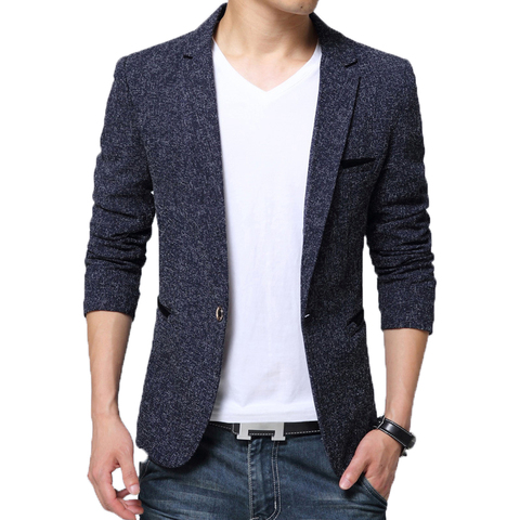 BROWON-Chaqueta de corte ajustado para hombre, de estilo informal e inteligente para traje masculino fiesta de graduación, boda y negocios, novedad ► Foto 1/6