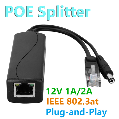 Divisor de salida POE de 48V, 12V, impermeable, adecuado para no cámara IP POE y Kits de Cable de conector POE inalámbrico AP de 10/100/1000mbps ► Foto 1/6