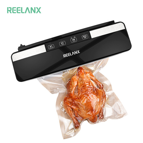 Sellador al vacío REELANX V2 125W, cortador integrado, máquina automática de envasado de alimentos, 10 bolsas gratis, el mejor envasador al vacío para Cocina ► Foto 1/6