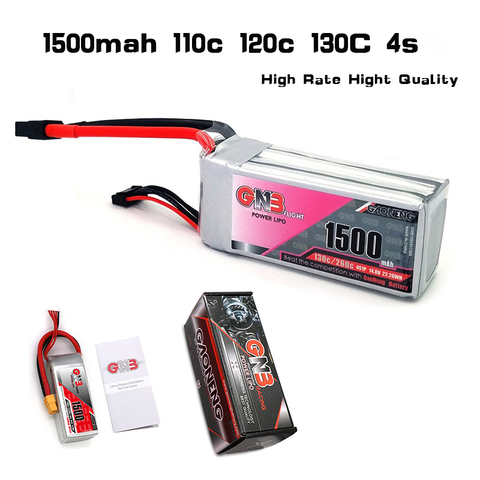 De alta velocidad RC coche 110C 120c 130C batería Lipo Gaoneng GNB 14,8 V 1500mAh 4S batería de Lipo de drones de control remoto en miniatura de Multicopter Accesorios ► Foto 1/1