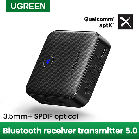 UGREEN-Receptor y transmisor con bluetooth 5.0, adaptador inalámbrico de audio óptico digital TOSLINK con jack AUX de 3.5mm, tecnología APTX HD 2 en 1, para PC y TV ► Foto 1/6