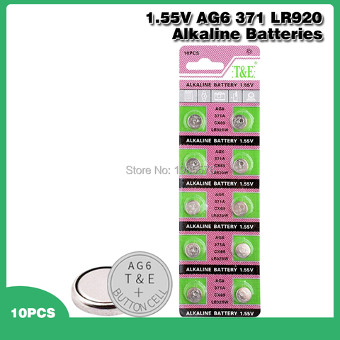 10 Uds AG6 baterías alcalinas SR290SW SR920SW V371 D371 LR920SW LR921 SG6 SR69 SB-AN 280-31 botón pila de moneda de la batería ► Foto 1/6