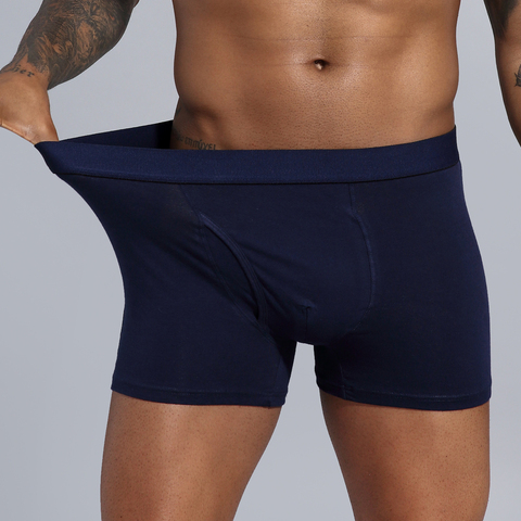 Bóxer de algodón para hombre, ropa interior holgada de talla europea, calzoncillos para hombre ► Foto 1/6