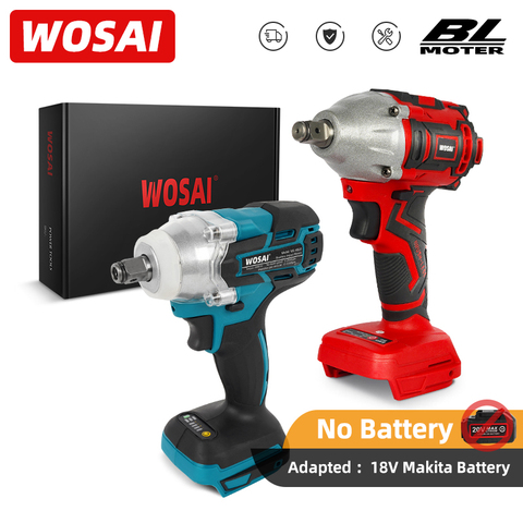 WOSAI-llave de impacto eléctrica sin escobillas, herramienta inalámbrica recargable de 1/2 pulgadas, Compatible con batería Makita de 18V ► Foto 1/6