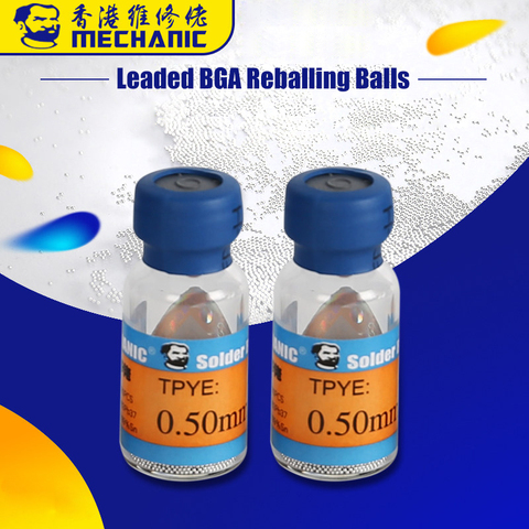 Bolas de Reballing BGA con plomo mecánico 0,2/0,25/0,3/0,35/0,4/0,45/0,5/0,55 /0,6/0,65/0,76mm Sn63/Pb37 para reparación de retrabajo BGA ► Foto 1/3