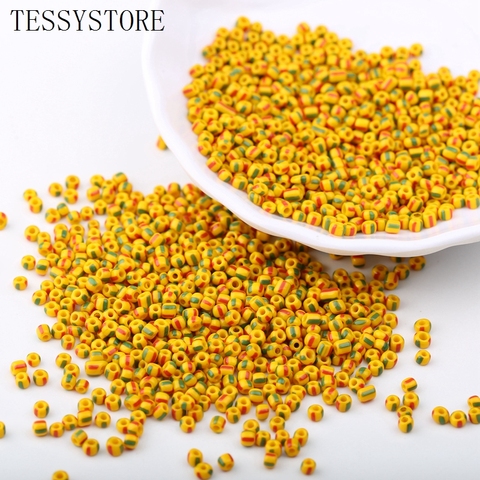 Cuentas de cristal redondas para hacer joyas, abalorios de 3mm con agujero redondo a rayas de Color sólido, accesorios para collares, 19g/400 Uds. ► Foto 1/6