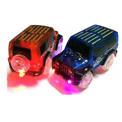 Coche electrónico de juguete con luz LED para pista de carreras brillante, máquina luminosa de vía férrea para chico ► Foto 1/3