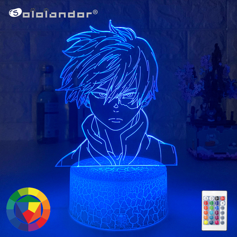 Lámpara de luz nocturna de My Hero Academia Shoto Todoroki, diseño de la cara, Led, Decoración para dormitorio de niños, regalo, lámpara de mesa acrílica ► Foto 1/6