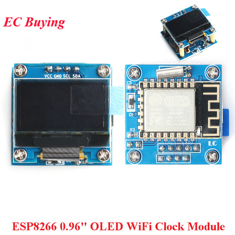 ESP8266 0,96 pulgadas Módulo de pantalla OLED WiFi reloj pantalla LCD ESP-12F de pronóstico del tiempo de la CII I2C interfaz 5V ESP12F para Arduino ► Foto 1/6