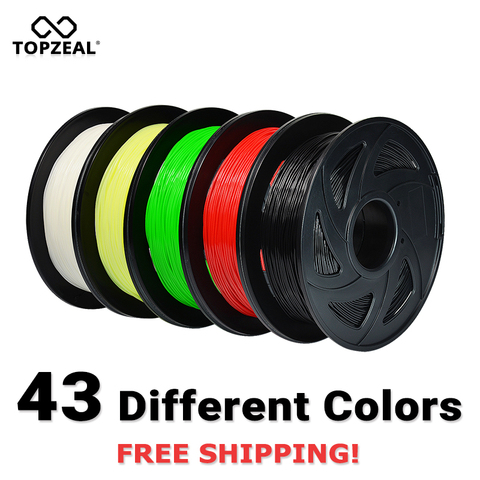 TOPZEAL 3D impresora PLA filamento de 1,75mm precisión Dimensional +/-0,02mm 1KG 343M 2.2LBS 3D del Material de impresión para RepRap ► Foto 1/5