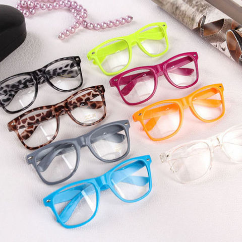 Gafas lisas de espejo para Geek, lentes a la moda en 16 colores, transparentes, con marco de plástico ► Foto 1/6