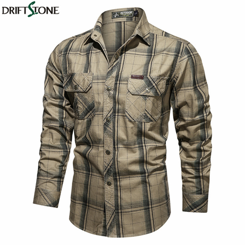 Otoño nuevo hombres táctico militar de la camisa de algodón de los hombres de combate camisetas de ejército de talla grande 4XL manga larga camisa militar hombre camisa ► Foto 1/6