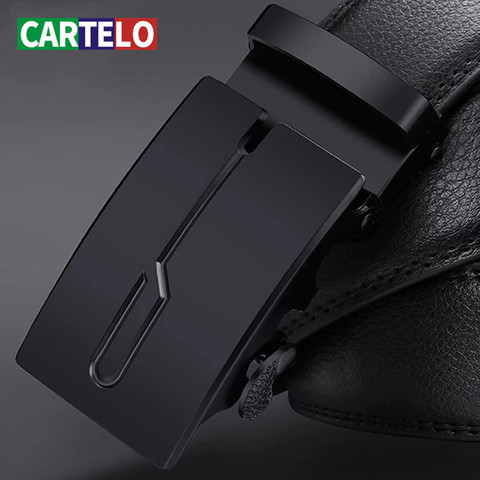 CARTELO-Cinturón de cuero genuino para hombre, nuevo estilo, hebilla automática de Metal, de negocios ► Foto 1/6