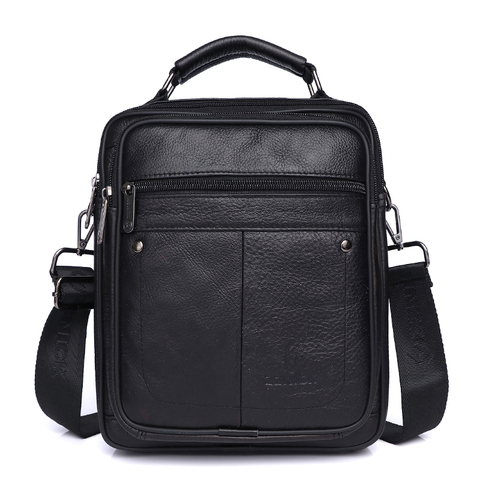 Bolso de hombro de piel auténtica para hombre, bandolera con solapa de cuero, KSK ► Foto 1/1