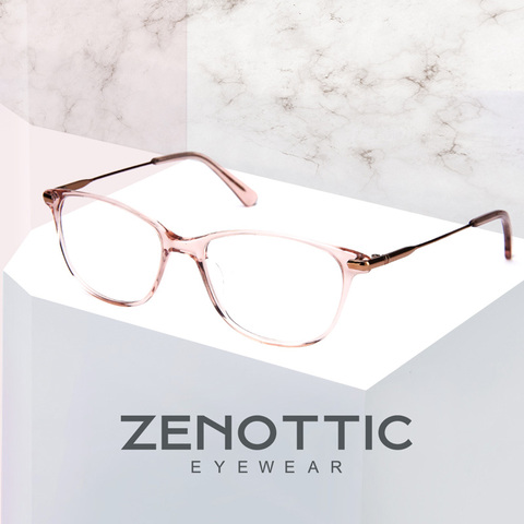 ZENOTTIC-monturas para gafas de acetato para mujer, monturas para gafas de sol con lentes transparentes, lentes ópticas para miopía, prescripción de anteojos ► Foto 1/6
