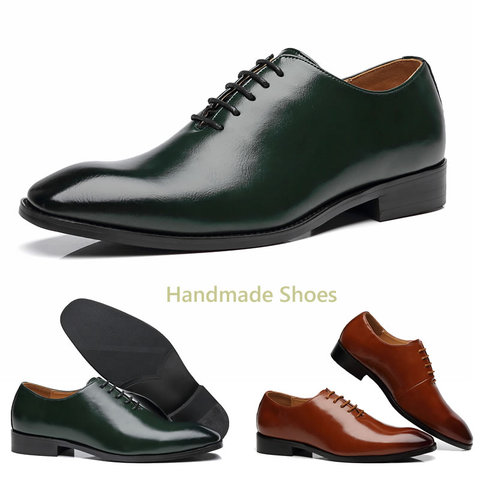 Zapatos de negocios británicos para hombre, zapatos de vestir formales con cordones, mocasines planos, Oxfords de boda de fiesta, talla grande, 2022 ► Foto 1/6