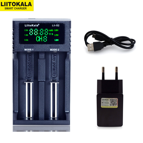 Nuevo Liitokala Lii-PD4 S4 S2 402, 202, 100, 18650 cargador de batería 1,2 V 3,7 V 3,2 V AA21700 NiMH batería de iones de litio cargador inteligente + 5V macho ► Foto 1/6