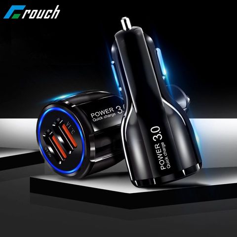 Cargador rápido Crouch 3,0 QC 3,0 5 V 9 V 12 V cargador rápido Dual USB para coche cargador de coche adaptador de viaje para teléfono ► Foto 1/6