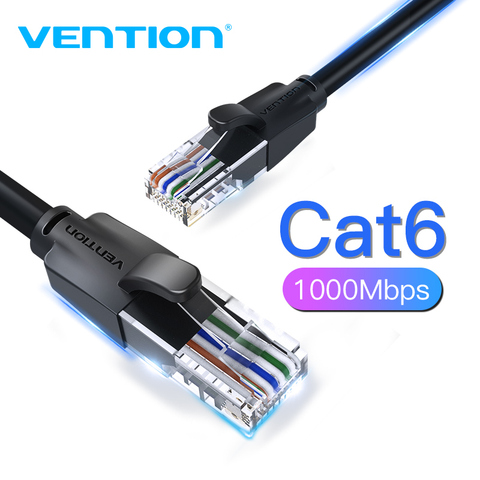 Vención de La rj45 alta velocidad conector UTP CAT 6 cable de Ethernet de red Gigabit de Cable RJ45 parche LAN cable para PC portátil Router ► Foto 1/6