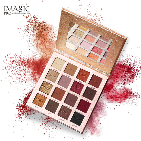 IMAGIC-Paleta de sombras de ojos, nueva llegada, sombra de ojos encantadora, paleta de 16 colores paleta de maquillaje brillo mate sombra de ojos pigmentada en polvo ► Foto 1/6