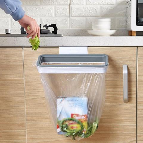 Colgar basura porta bolsa de basura cocina baño soportes colgantes armario bolsa de basura cocina almacenamiento estante de accesorios de cocina ► Foto 1/6