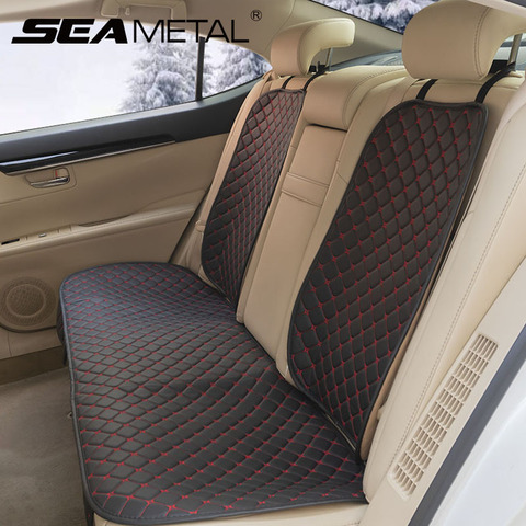 De cuero conjunto de fundas de asiento de coche cuatro estaciones frente asiento trasero Protector de almohadilla de cojín de asiento de coche Mat Auto Interior accesorios Universal ► Foto 1/6