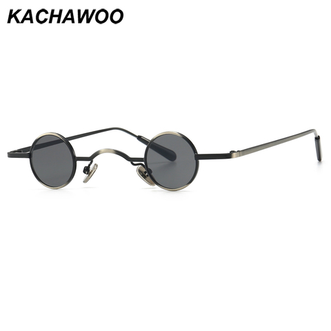 Kachawoo-gafas de sol redondas pequeñas para hombre y mujer, lentes de sol steampunk en rojo y negro, artículos de regalo de estilo pequeño, gran oferta 2022 ► Foto 1/6