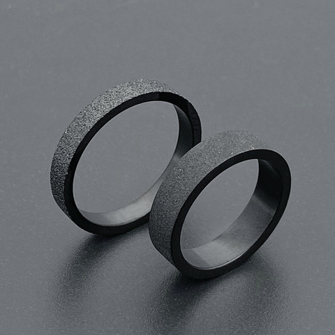 Simple 3mm 5mm mujer hombres par anillo de color negro titanio acabado mate anillo de dedo de la joyería para hombre boda regalo ► Foto 1/5